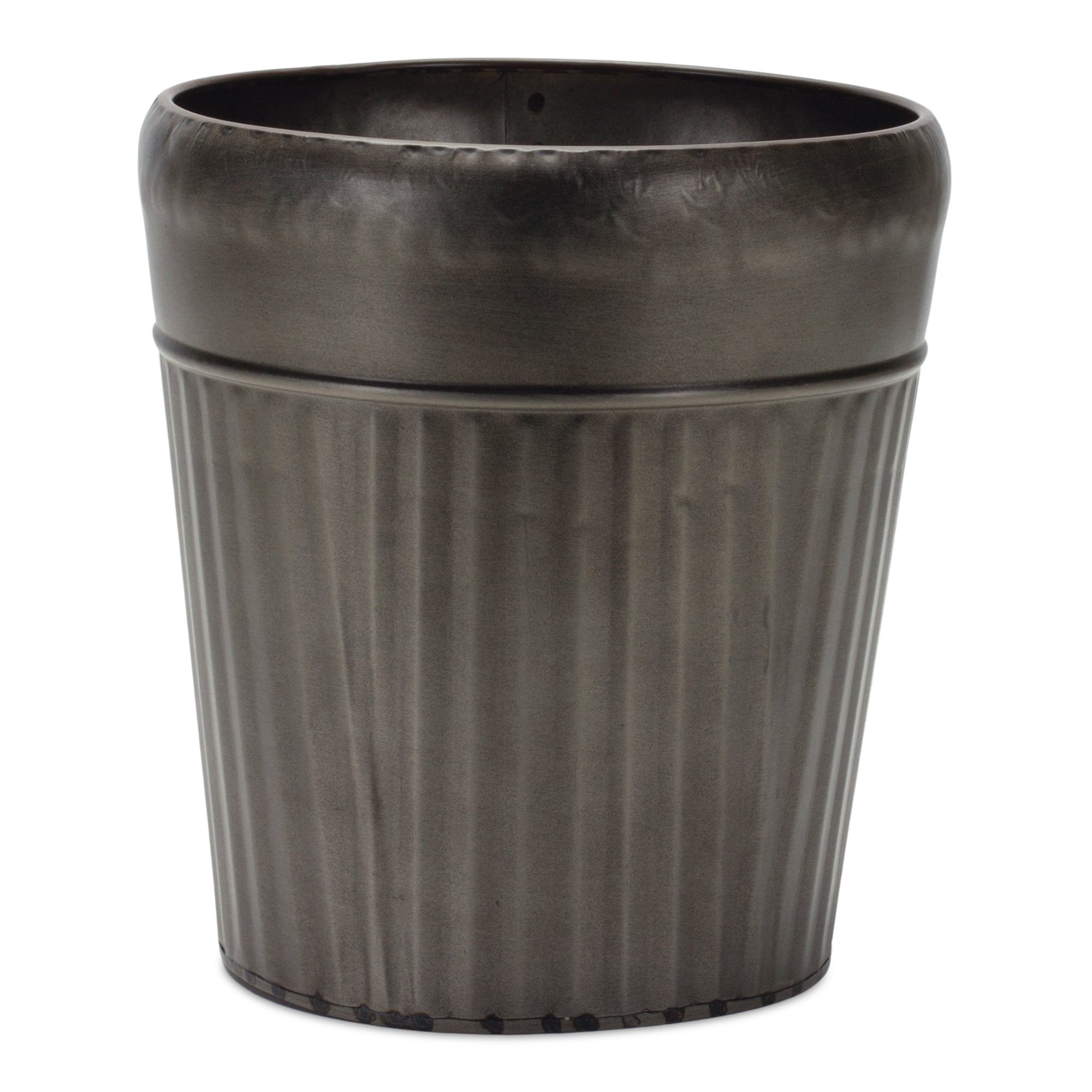 Pewter Metal Planter with Tapered Design Set